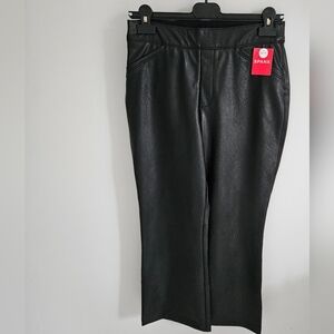 SPANX Kick Flare Leather Like Ankle Crop Pants NWT